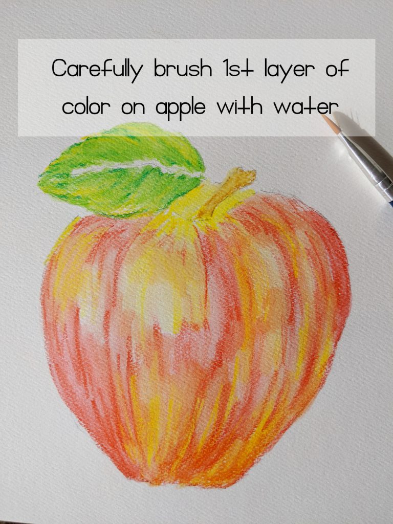 How to Draw an Apple With Watercolor Pencils - Amarie 