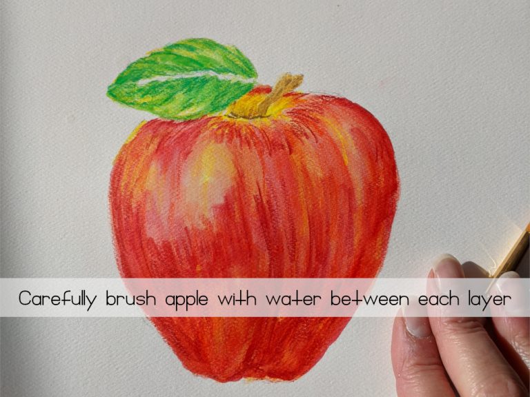 How to Paint an Apple with Watercolor Pencils Amarie Lange Studio