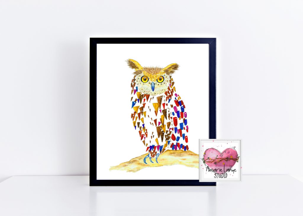 Amarie Lange Studio Watercolor Owl Printable