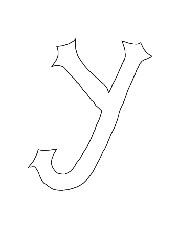 Line Art Letter Y – Free Printable