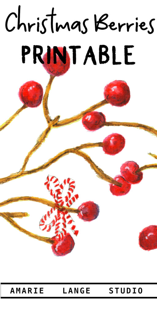 Red Christmas Berries Printable