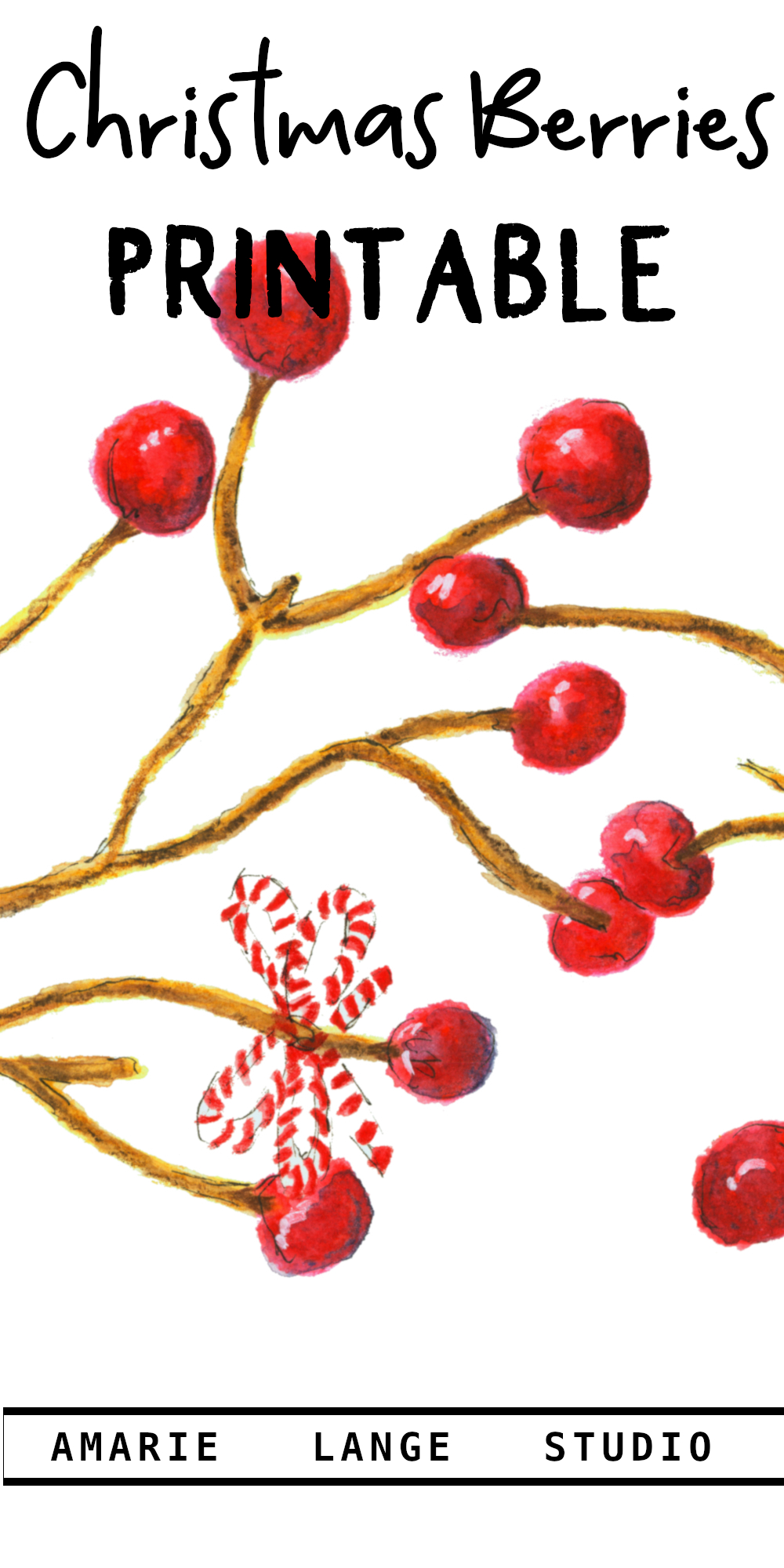 Christmas Berries Decorations (Free Holiday Printable) - Amarie Lange ...