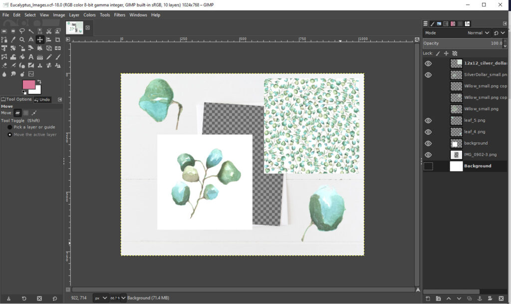 screenshot of watercolor clipart