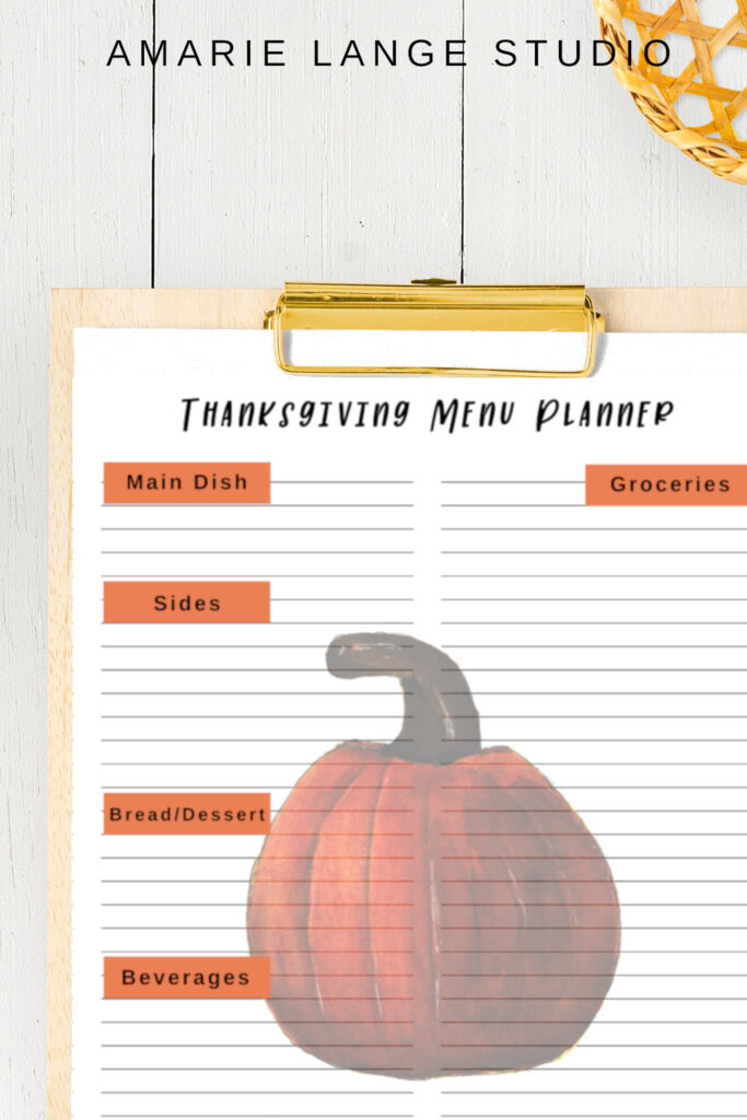 Thanksgiving Menu Planner Template