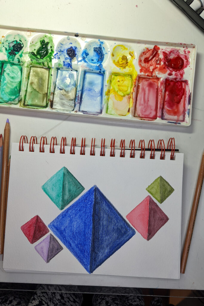 Watercolor Abstract Diamond Shapes