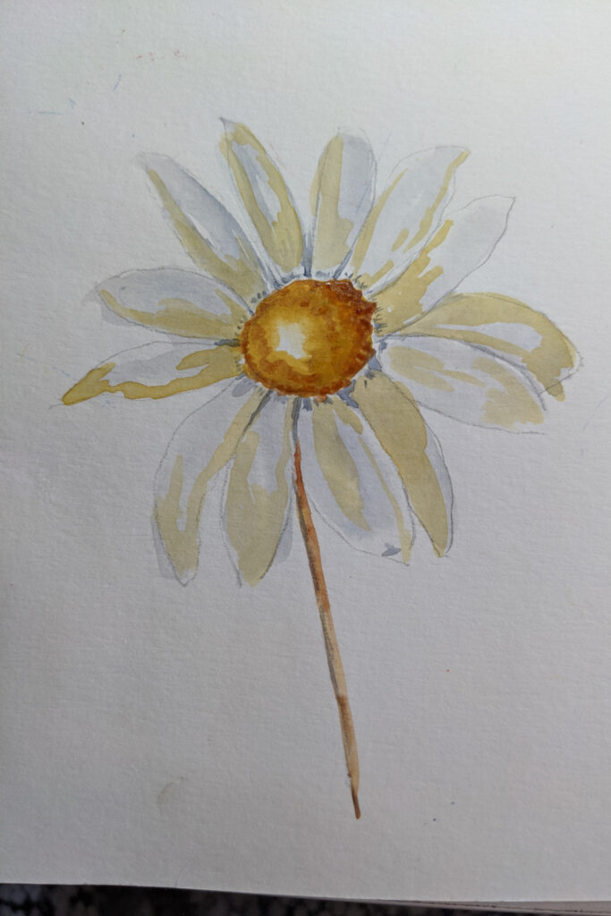 Easy Watercolour White Flower