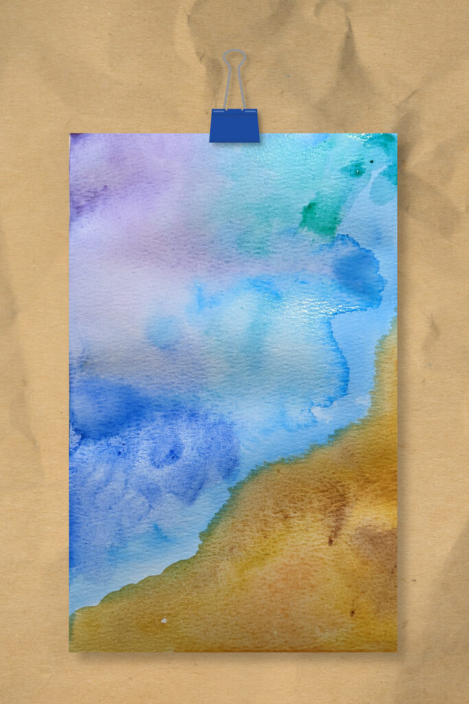 Abstract Watercolor Sand, Water and Foam