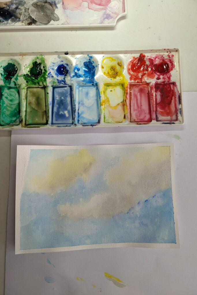 watercolor clouds