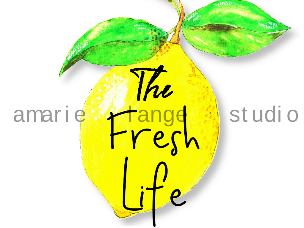 Watercolor Lemon with The Fresh Life text