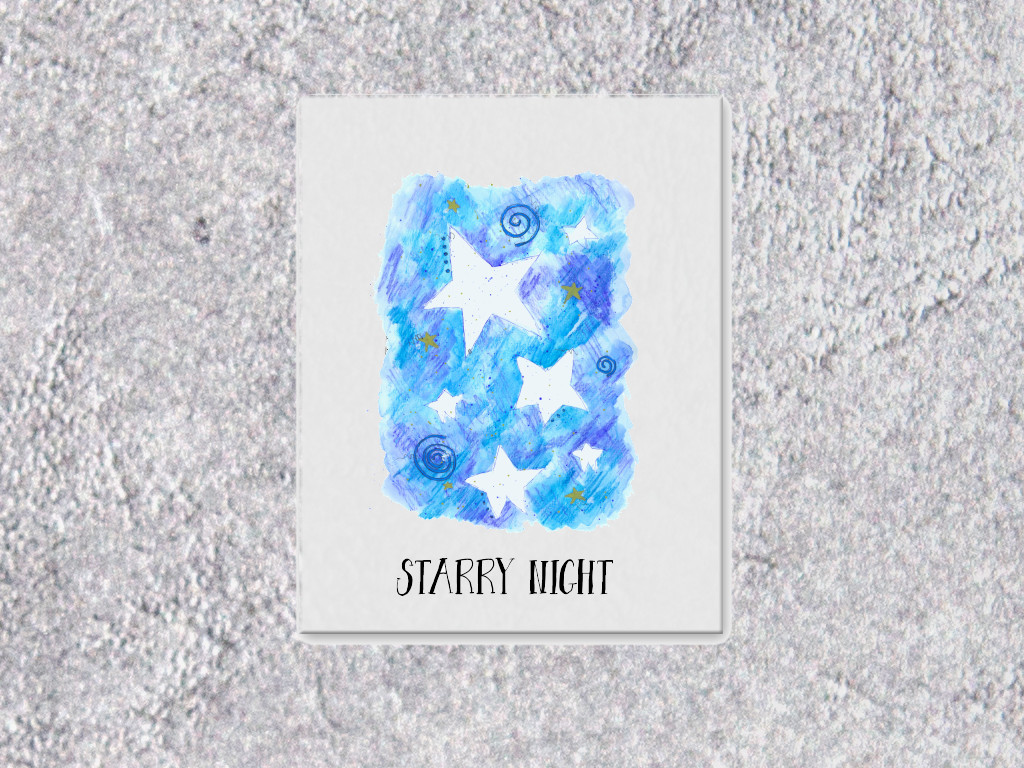 Watercolor Stars Nursery Canvas