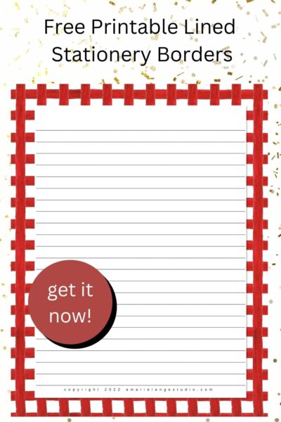 Free Printable Stationery Borders (&amp; Matching Envelope Liners) - Amarie ...
