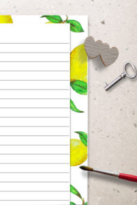 Free Printable Stationery Borders Online - Lemon - Lined Paper