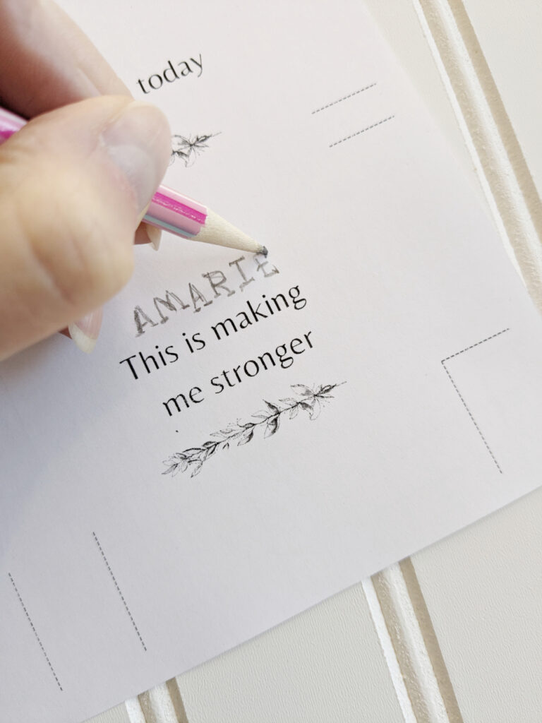 Adding Name to Printable Affirmation Cards