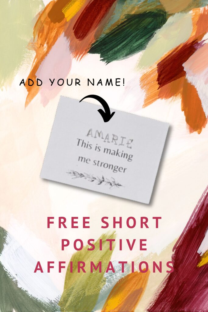 short positive affirmations pin with name
