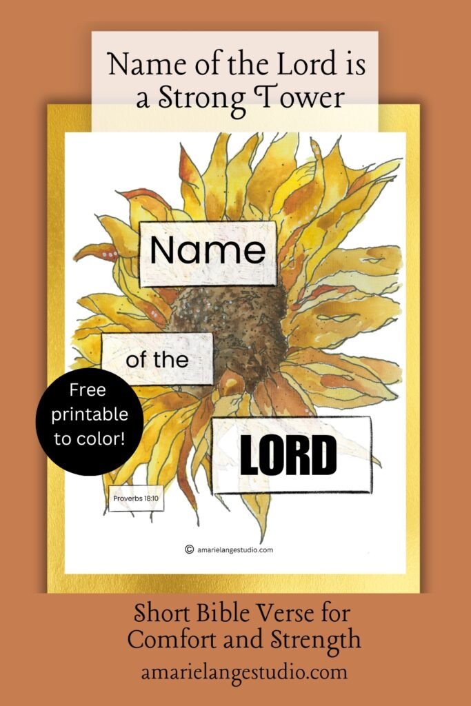 Name of the Lord printable with sunflower artwork