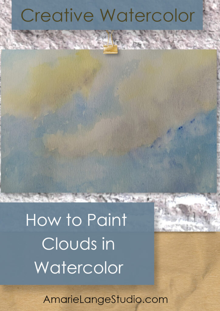 text How to Paint Clouds in Watercolor with a watercolor cloud scene