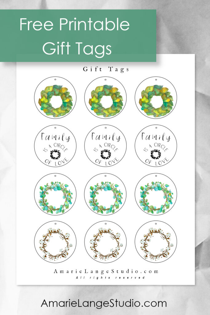 Watercolor gift tags - free pretty printables