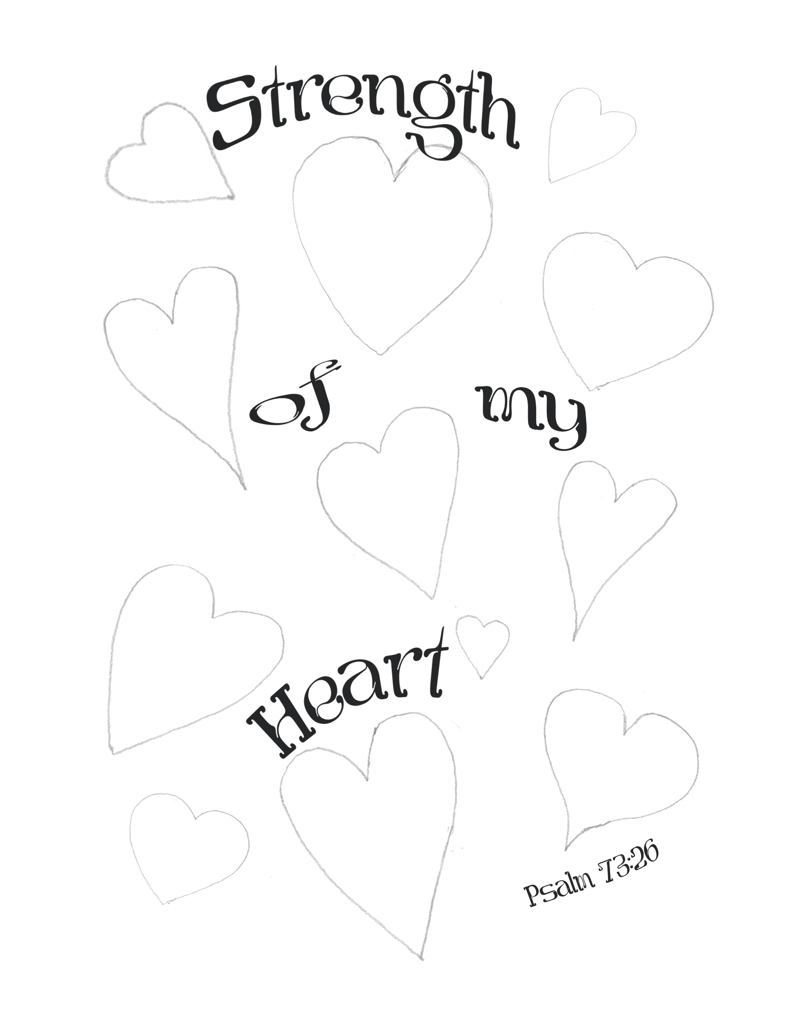 Strength of My Heart Bible Verse Printable