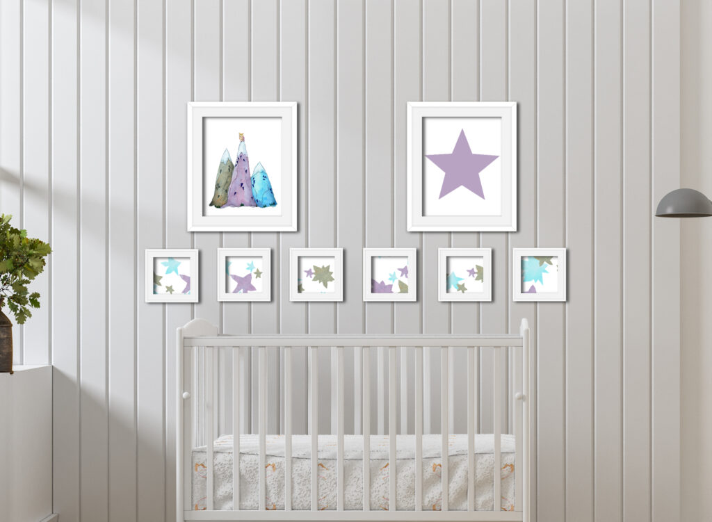 Mountain Nursery Art over a crib