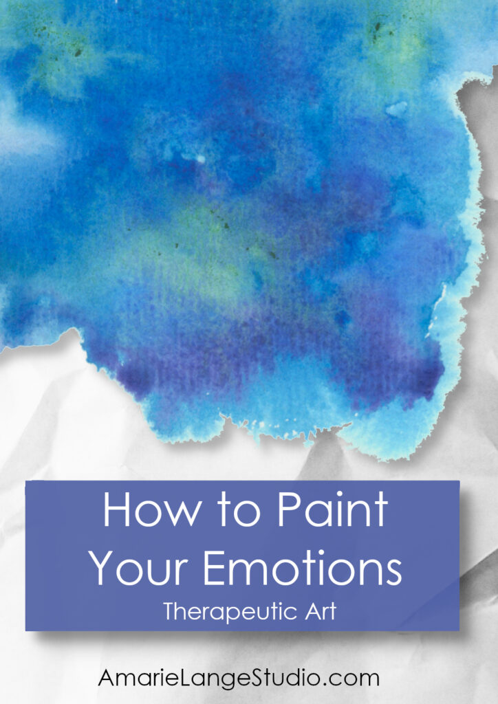 How to paint your emotions on a watercolor blue marble background