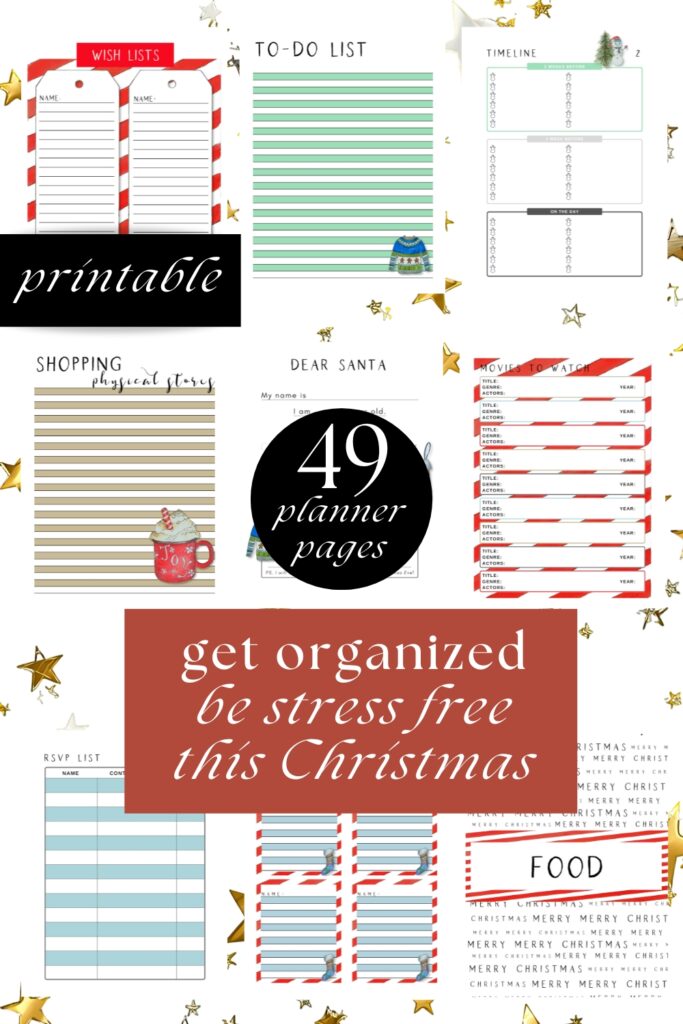festive printable Christmas planner pages